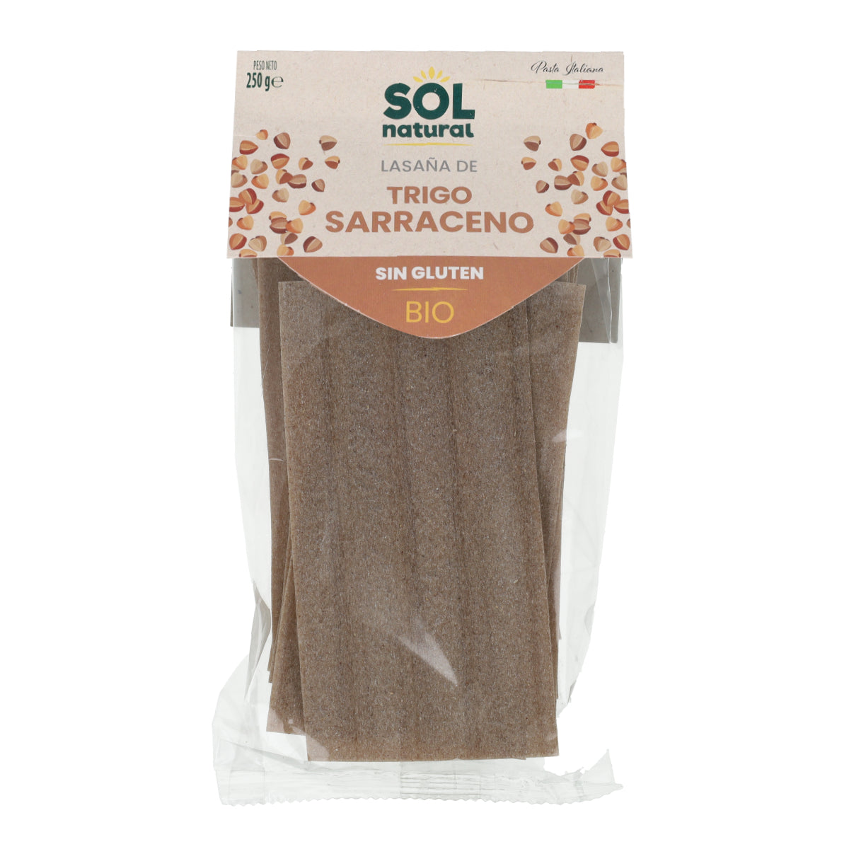Lasanha de trigo sarraceno sem glúten Sol Natural Bio 250g