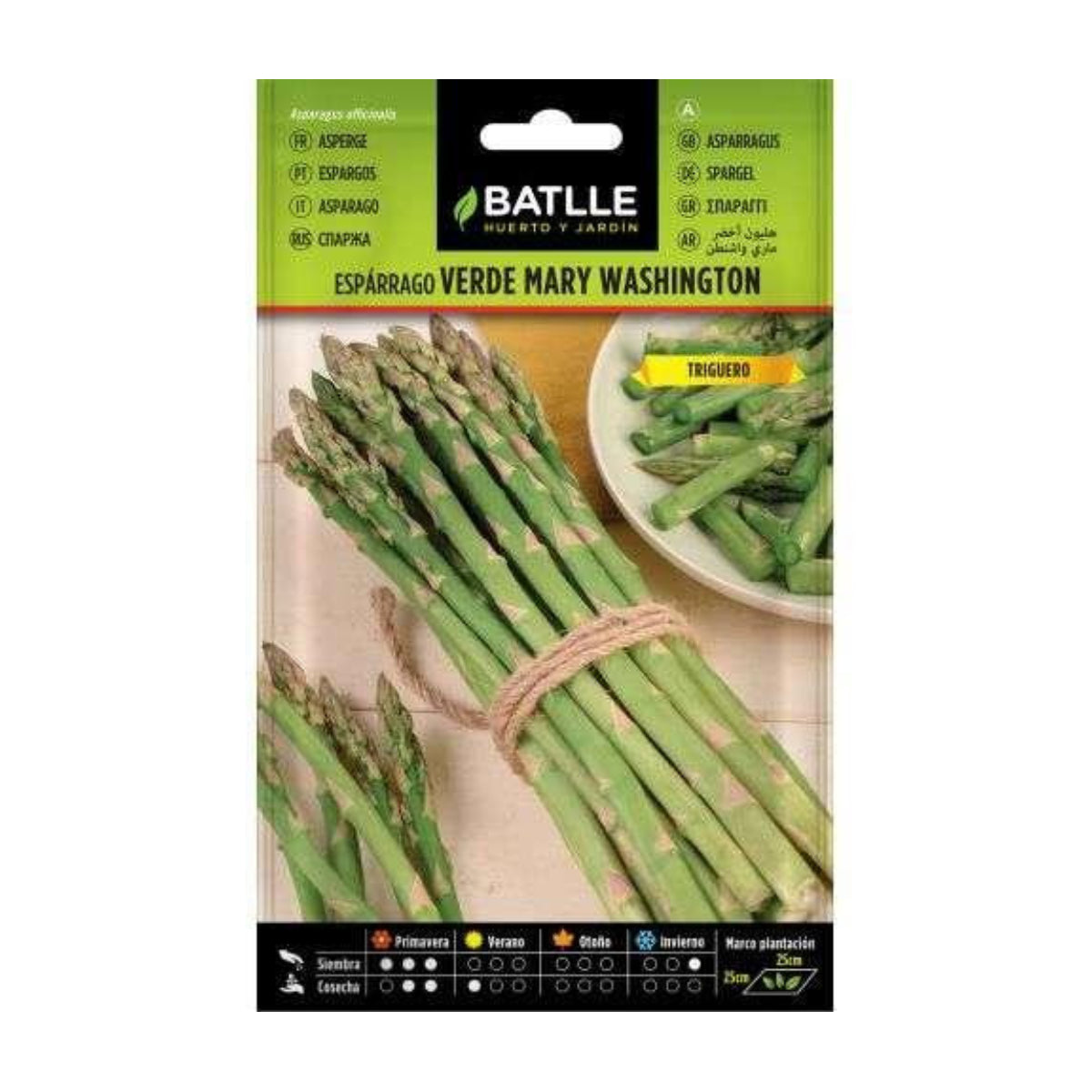 Sementes de espargos verdes Mary Washington Batlle