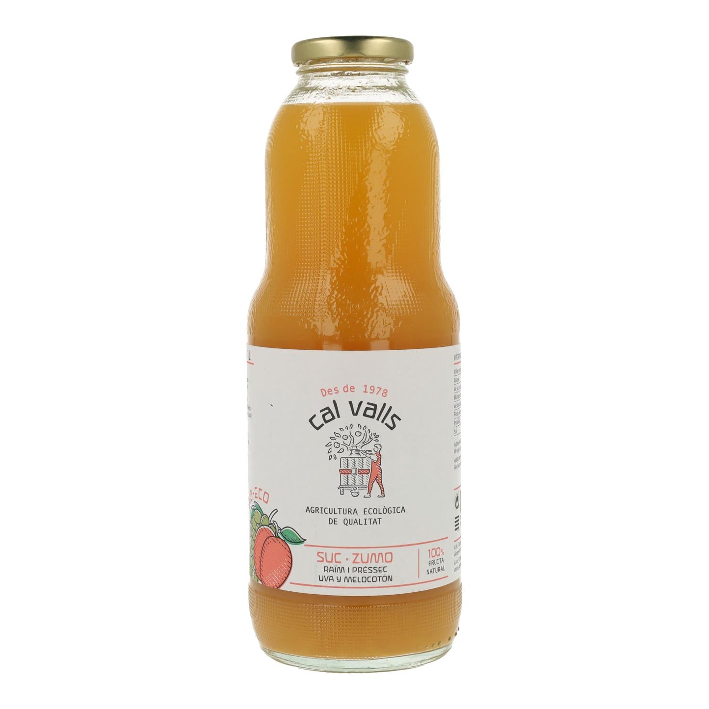 Sumo Orgânico de Pêssego e Uva Cal Valls 1 L