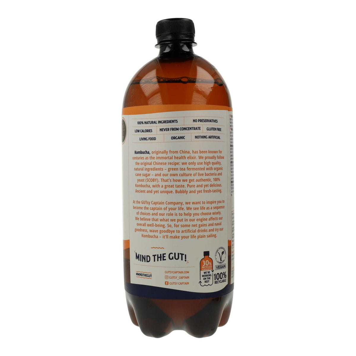 Bebida de Kombucha Biológica de Gengibre e Limão Captain Kombucha 1 L