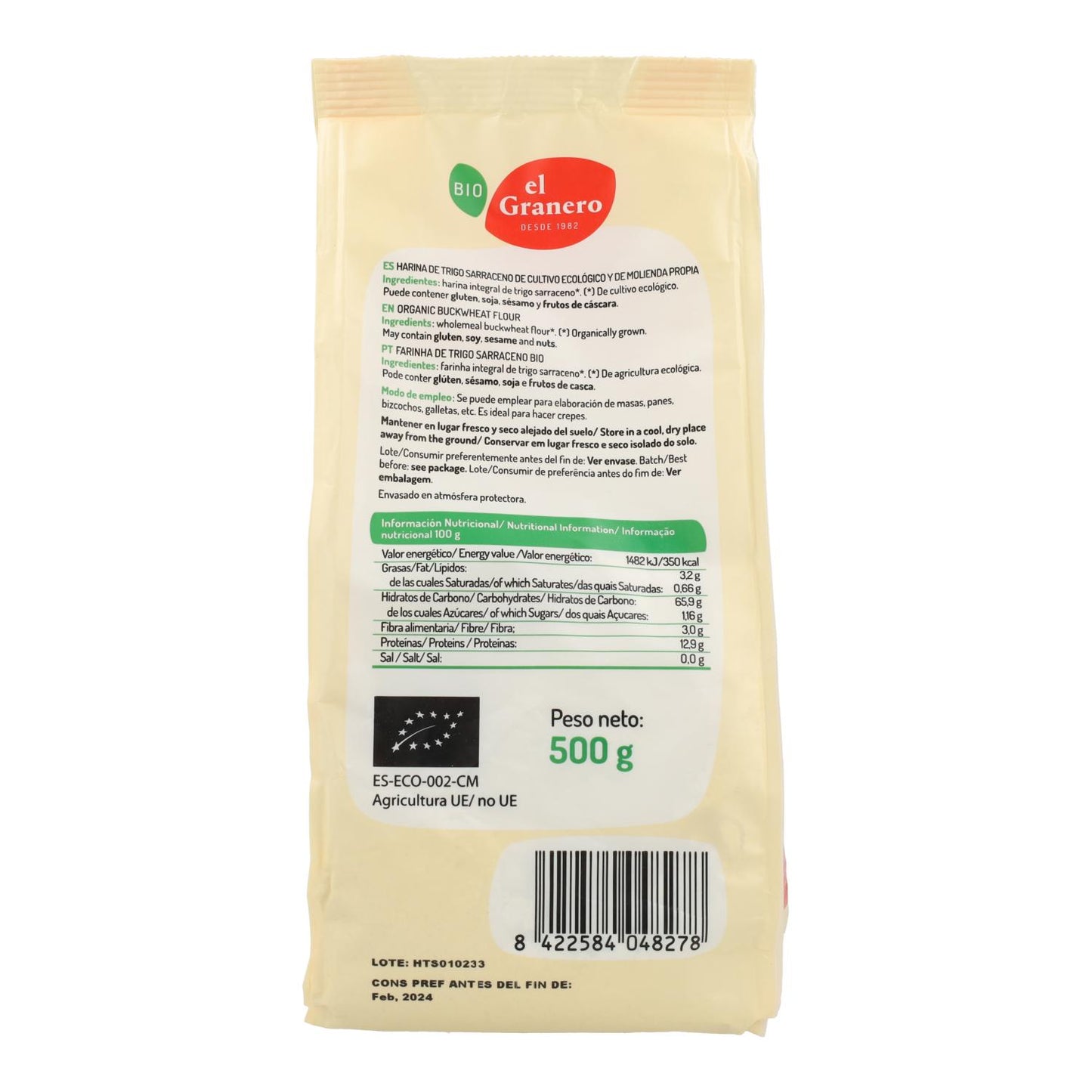 Farinha de Trigo Sarraceno Biológica El Granero 1 kg