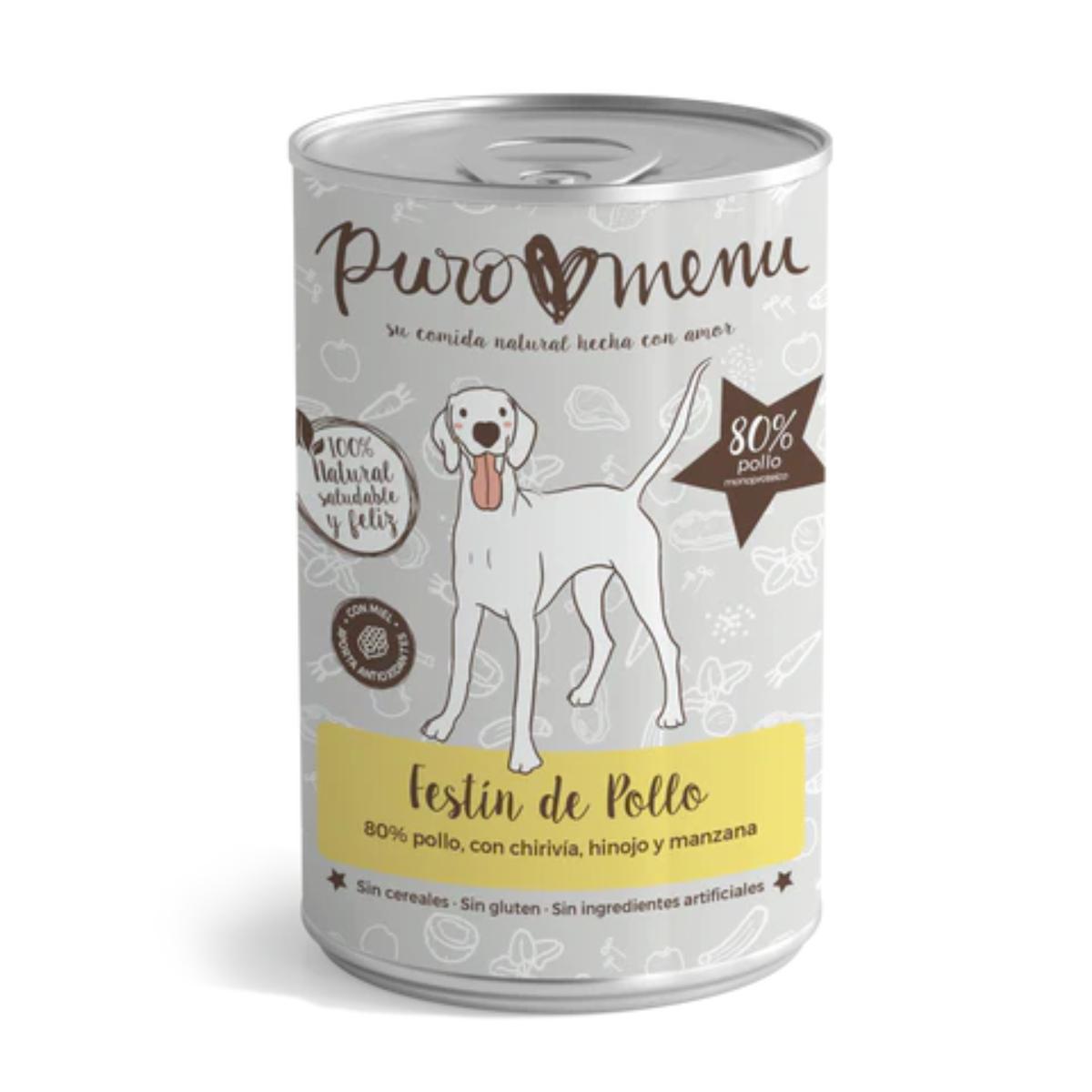 Ração húmida para cães Barf Chicken Feast BIO Puromenu 400 g