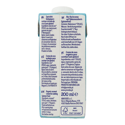 Isola Bio Creme Vegetal de Coco para Cozinhar, 200 ml