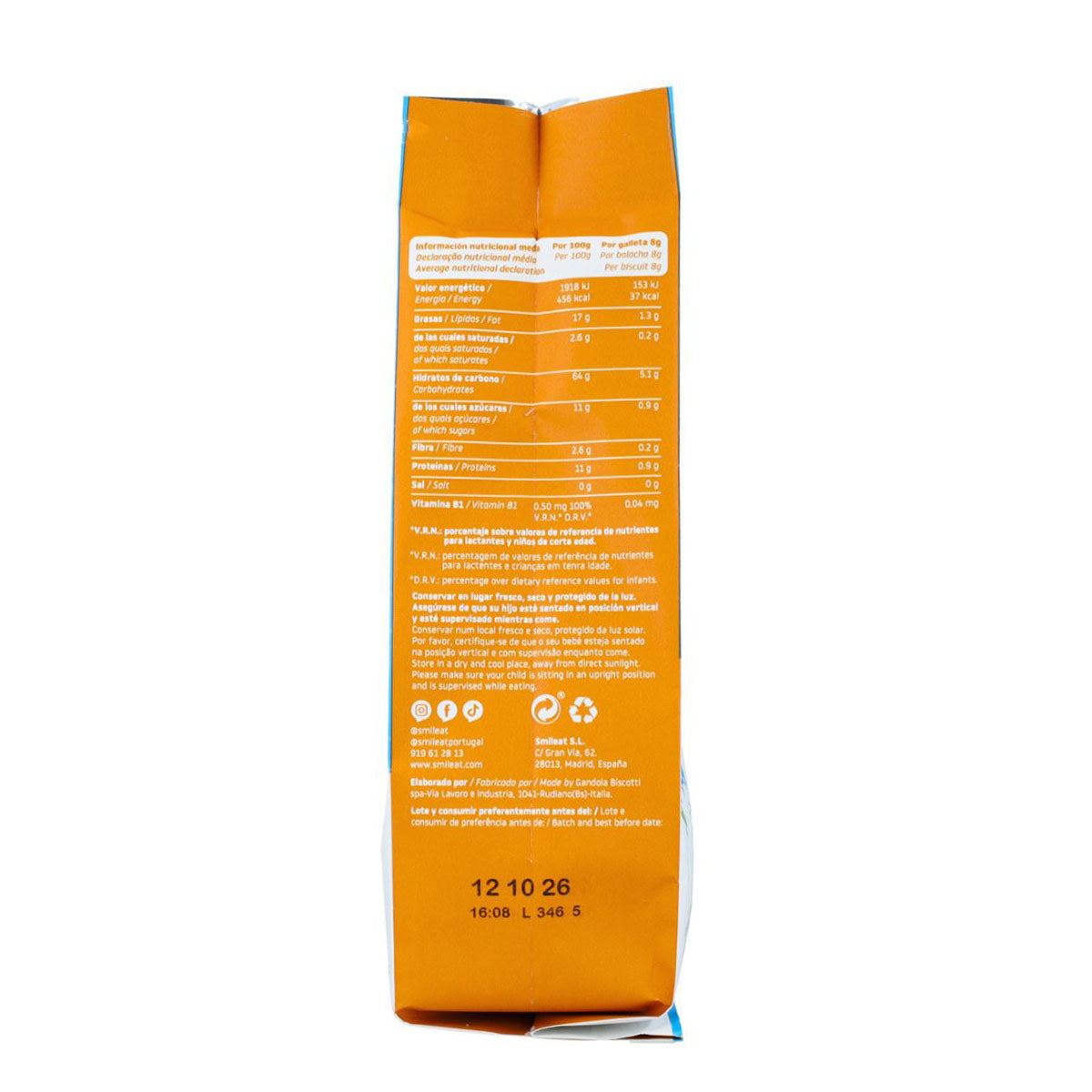Smileat Bolachas infantis biológicas de espelta e maçã, 220g