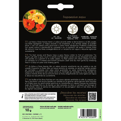 Sementes de flores comestíveis de Nasturtium Rocalba