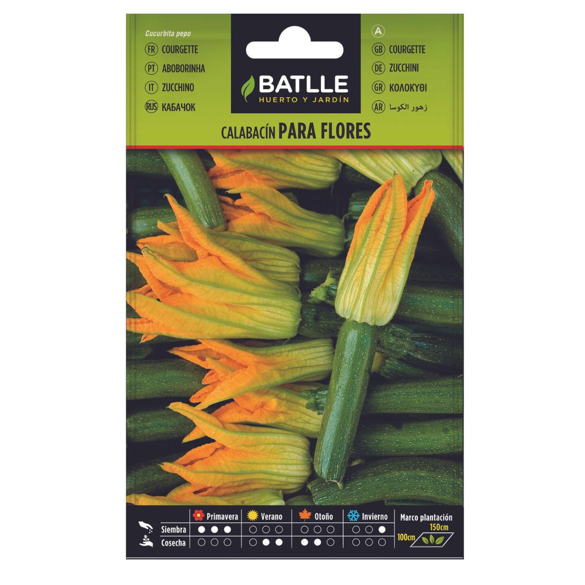 Sementes de curgete Batlle para flores