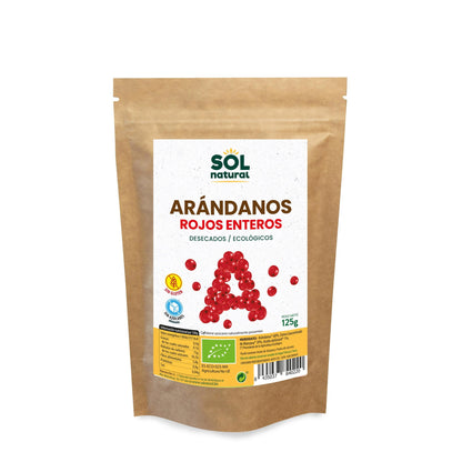 Cranberries canadianos sem açúcar Bio Sol Natural 125 g