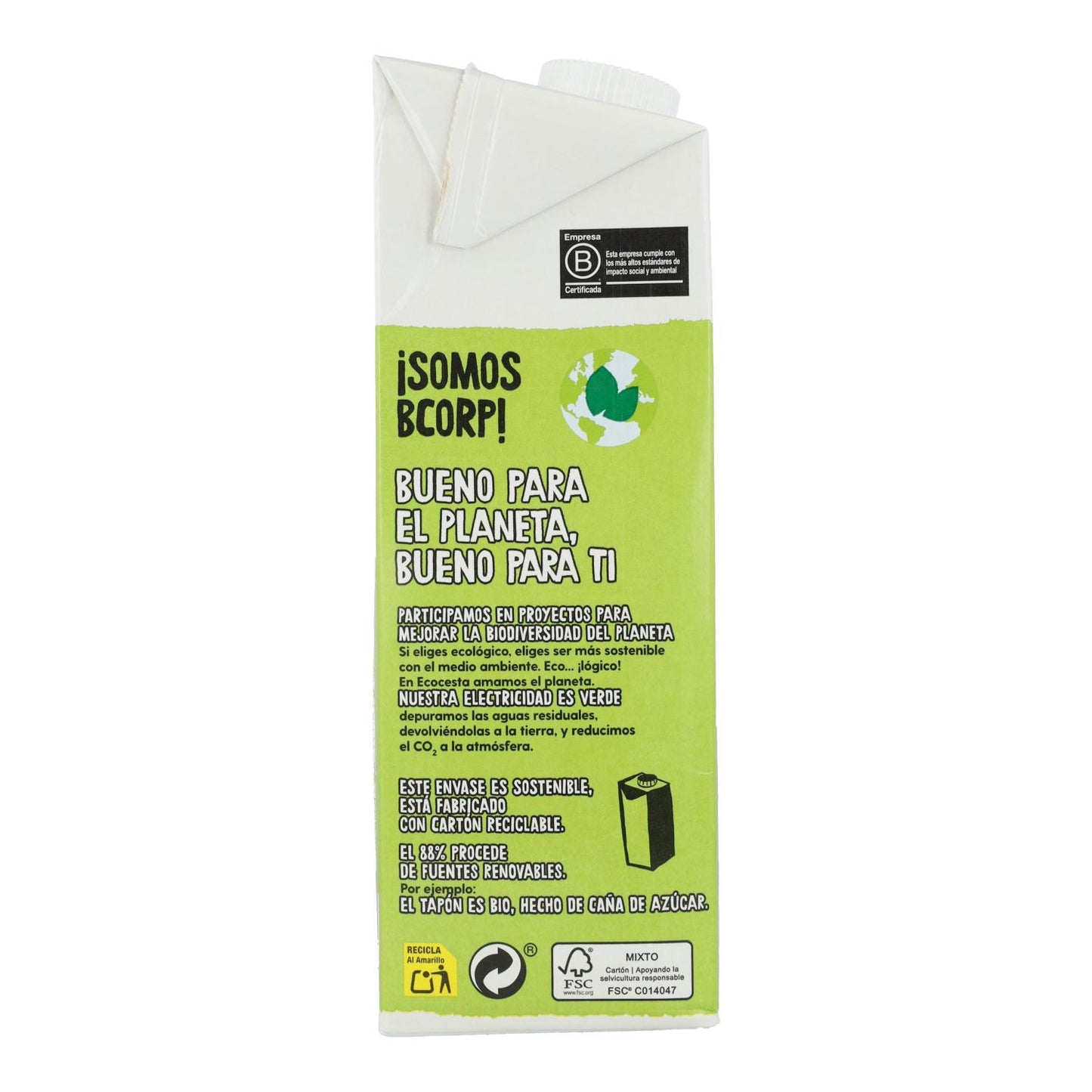 Bebida Vegetal Proteica de Soja 0% Açúcar Bio 1L Ecocesta