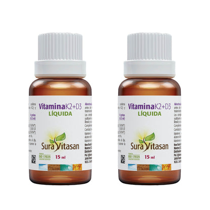 Pack 2x Vitamina K2+D3, Sura Vitasan, 15 ml