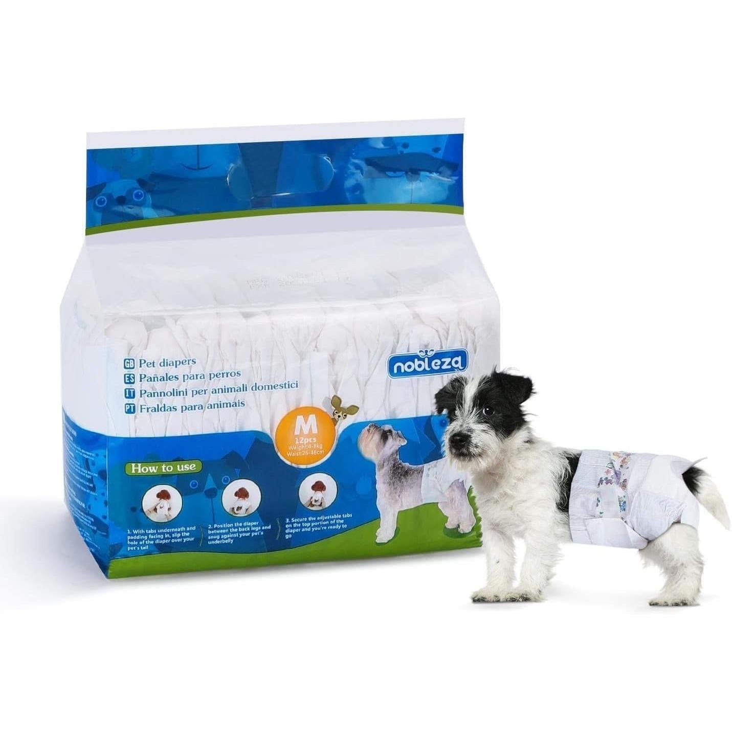 Fraldas Nobleza para Cães Fêmeas M 12 unidades