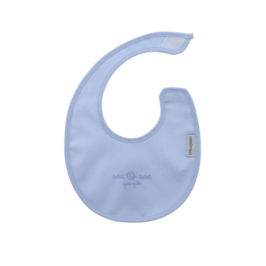 Babete redondo Cambrass Pio Pio com velcro em azul claro