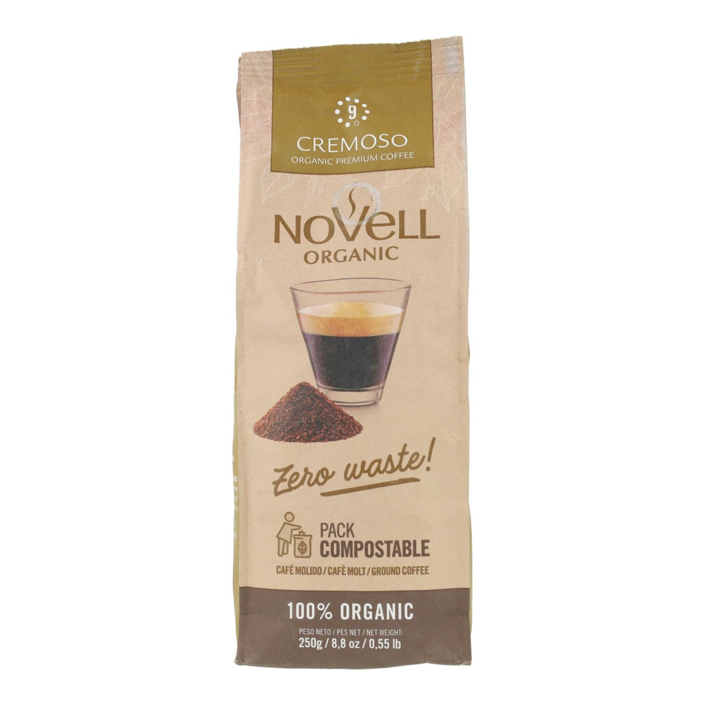 Café biológico cremoso moído 250g