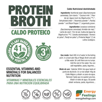 Caldo de proteína vegan Magic Broth Energy feelings