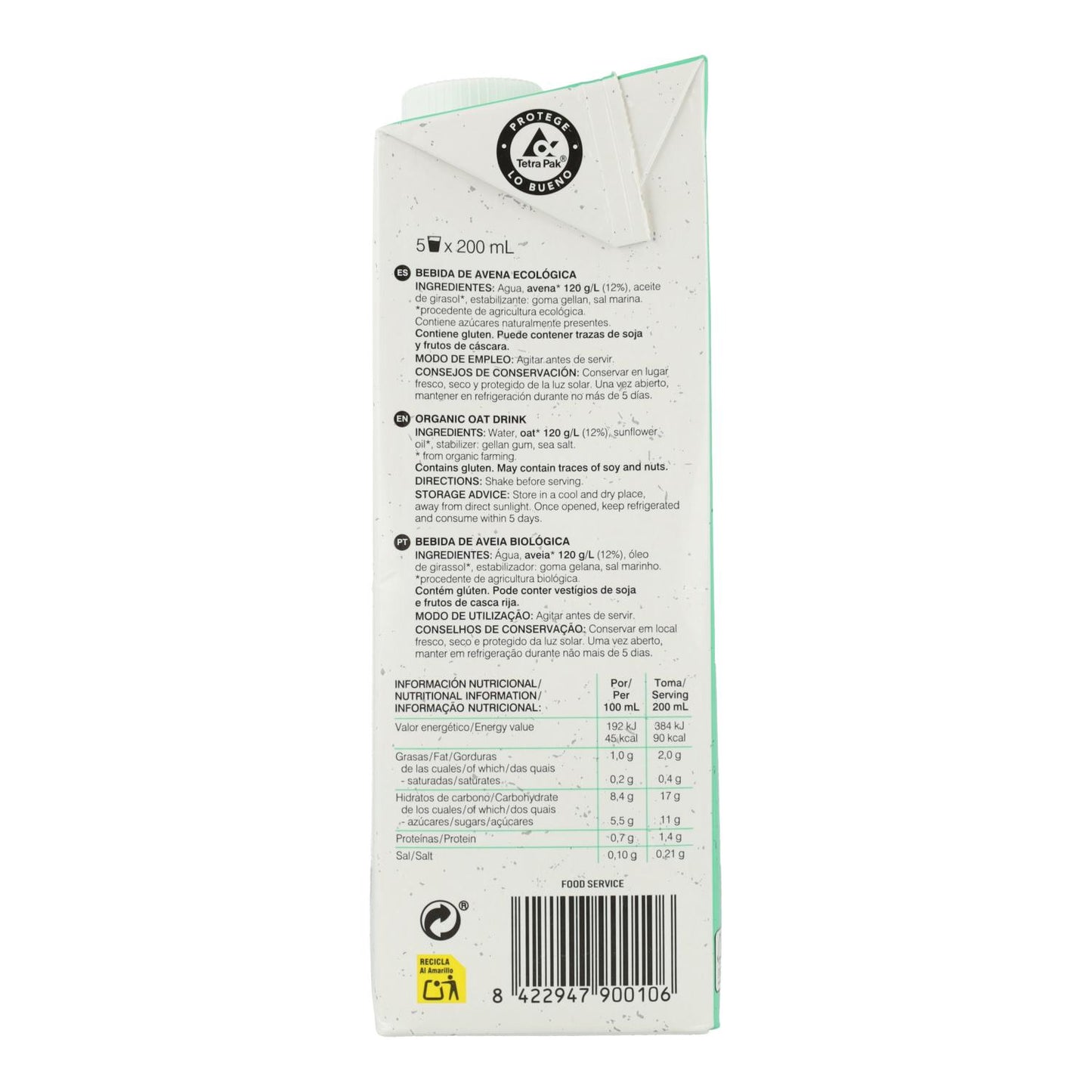 Bebida de Aveia Natural Soria 1 L