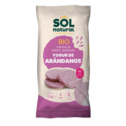 Bolinhos de Arroz com Iogurte de Mirtilo Natural Sol 100g