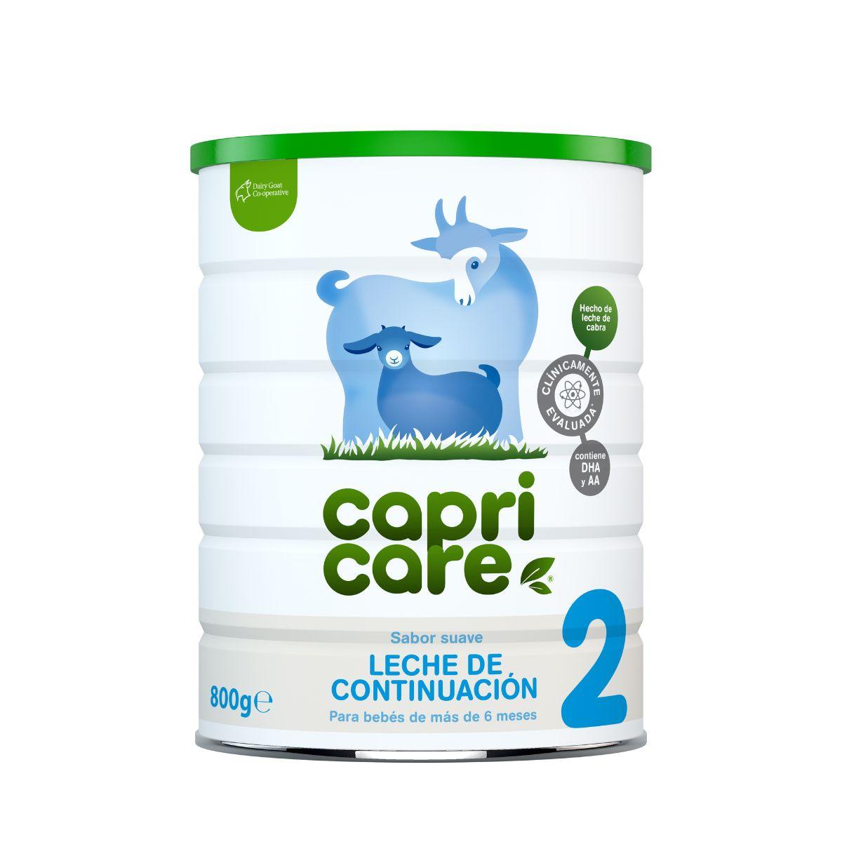 Fórmula de leite de cabra, leite de continuação 2 Capricare 800 gr