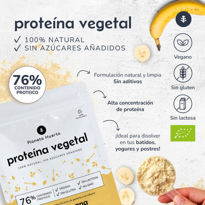Proteína Vegetal Biológica 76% Banana Planeta Huerto 500 g