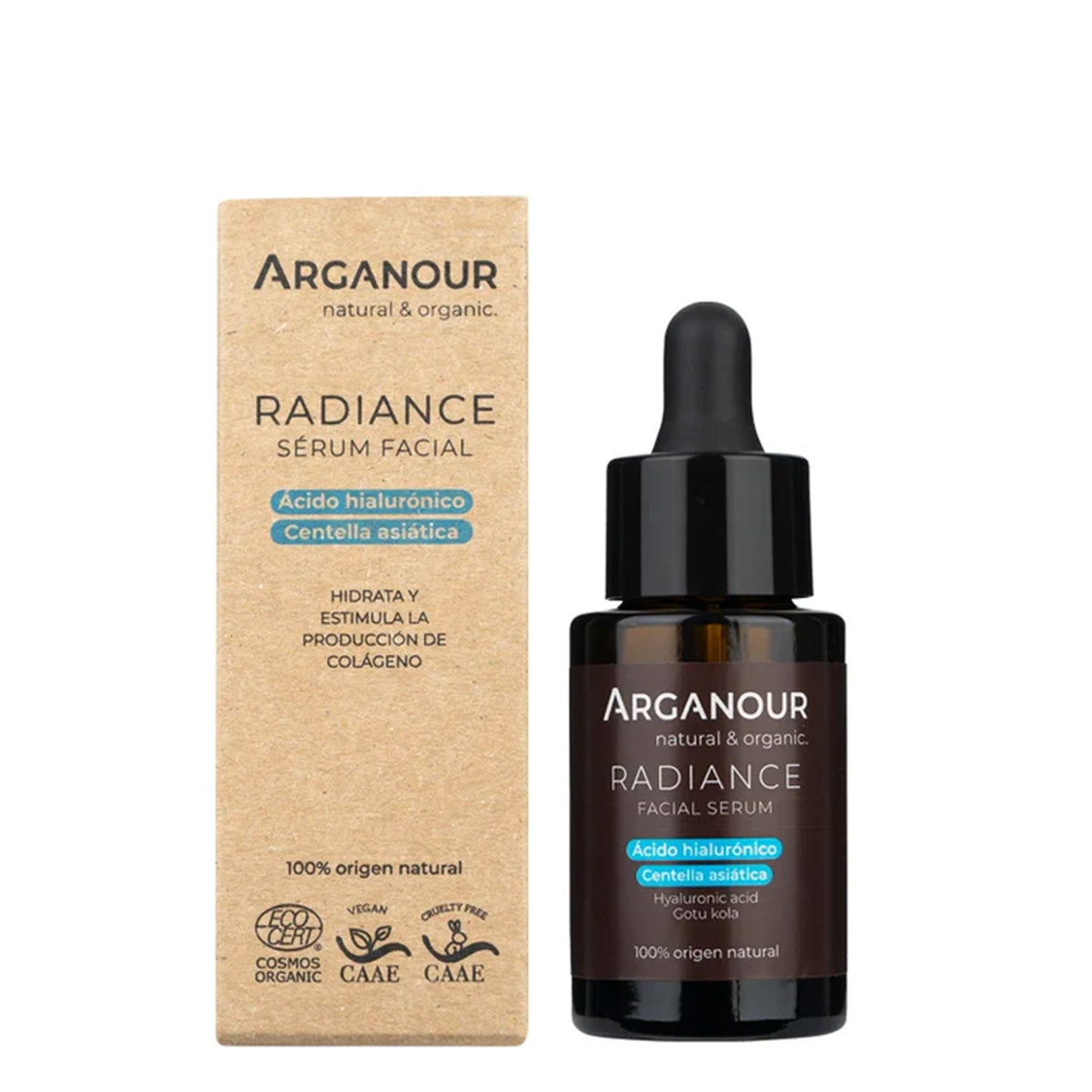 Sérum Facial Radiance Ácido Hialurónico e Centelha Asiática Arganour 30ml