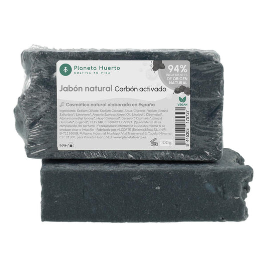 Sabonete natural à base de azeite e carvão ativado Planeta Huerto 100 g