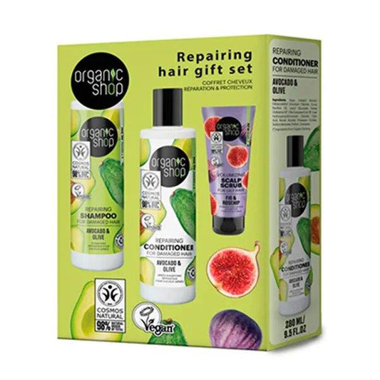 Conjunto de oferta para reparação capilar, Organic Shop