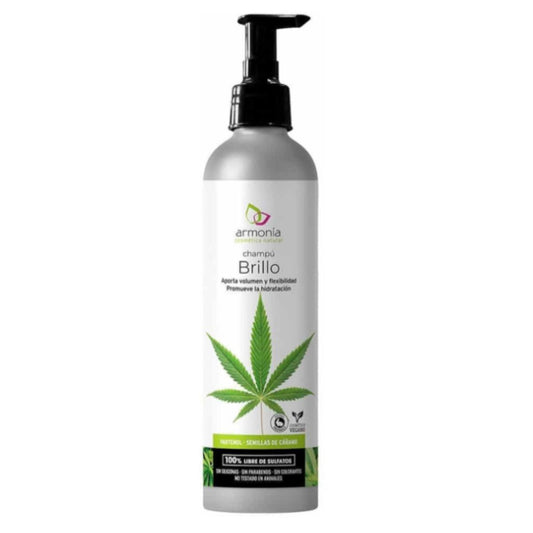Champô de brilho com pantenol e sementes de cânhamo 250ml. Armonía Cosméticos Naturais