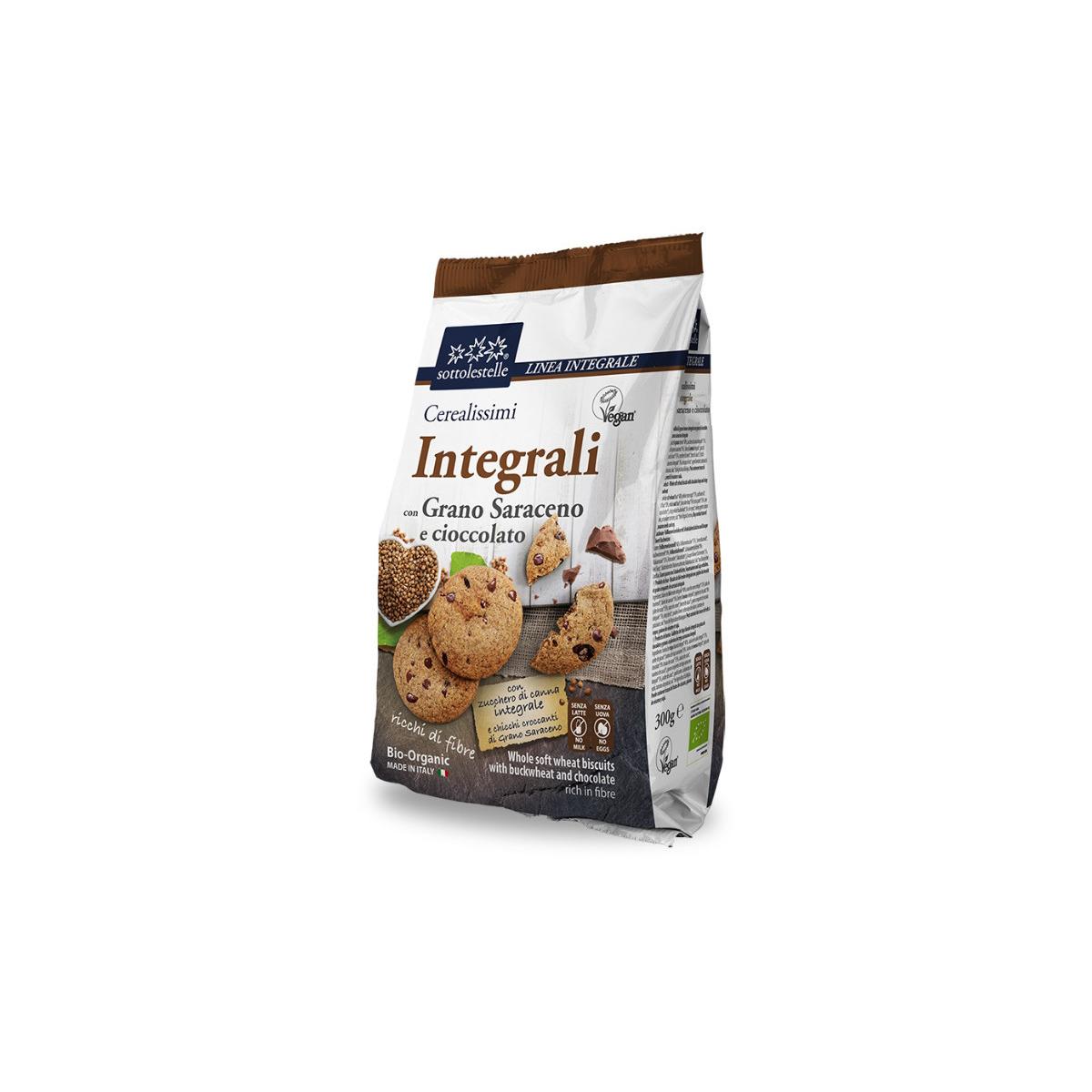 Bolacha de trigo sarraceno integral Sotto com pepitas de chocolate 300g
