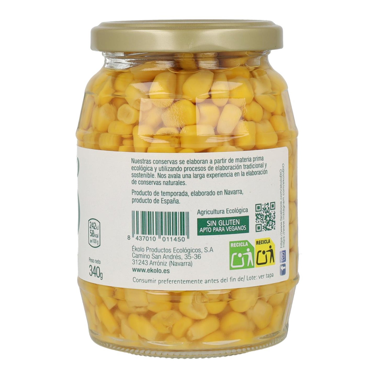 Milho Doce Biológico Ekolo 235 g