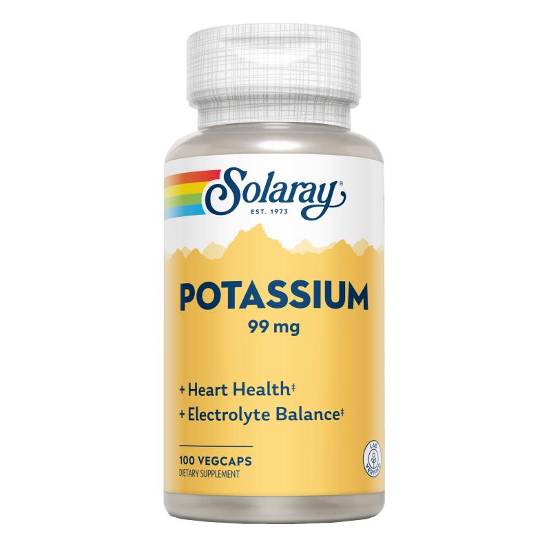 Citrato de Potássio Solaray 60 Cápsulas Vegetarianas. Adequado para Veganos.