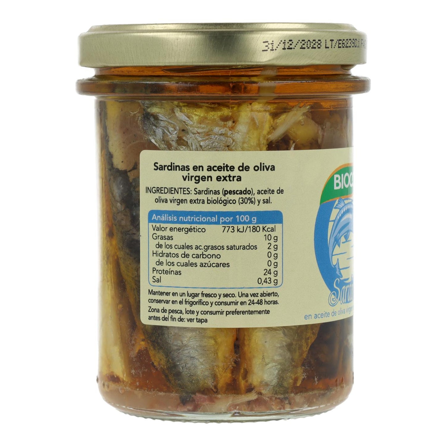 Sardinhas em lata Bio Biocop 138 g
