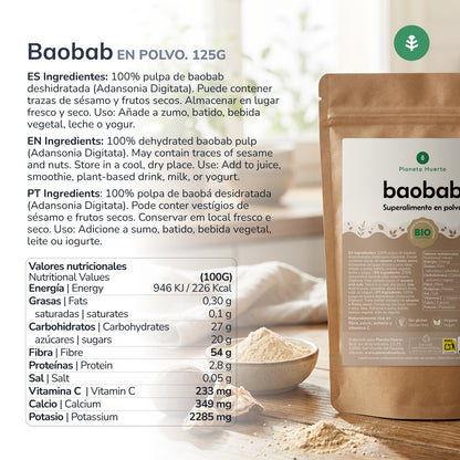 Baobá em pó Eco Planeta Huerto 125 gr