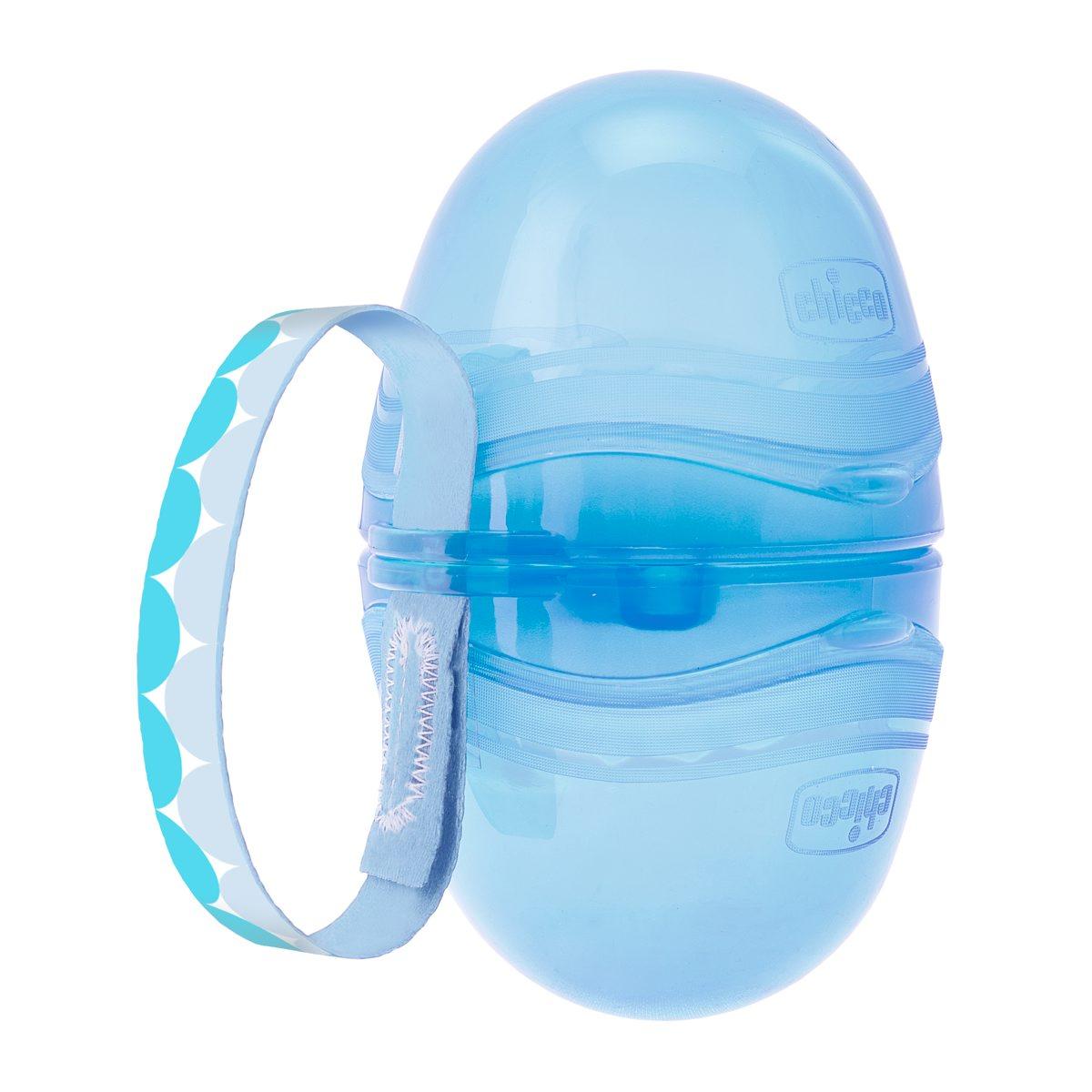 Porta-chupetas duplo Chicco azul