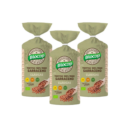 Embalagem de 3 panquecas de trigo sarraceno 100% Biocop 100 g