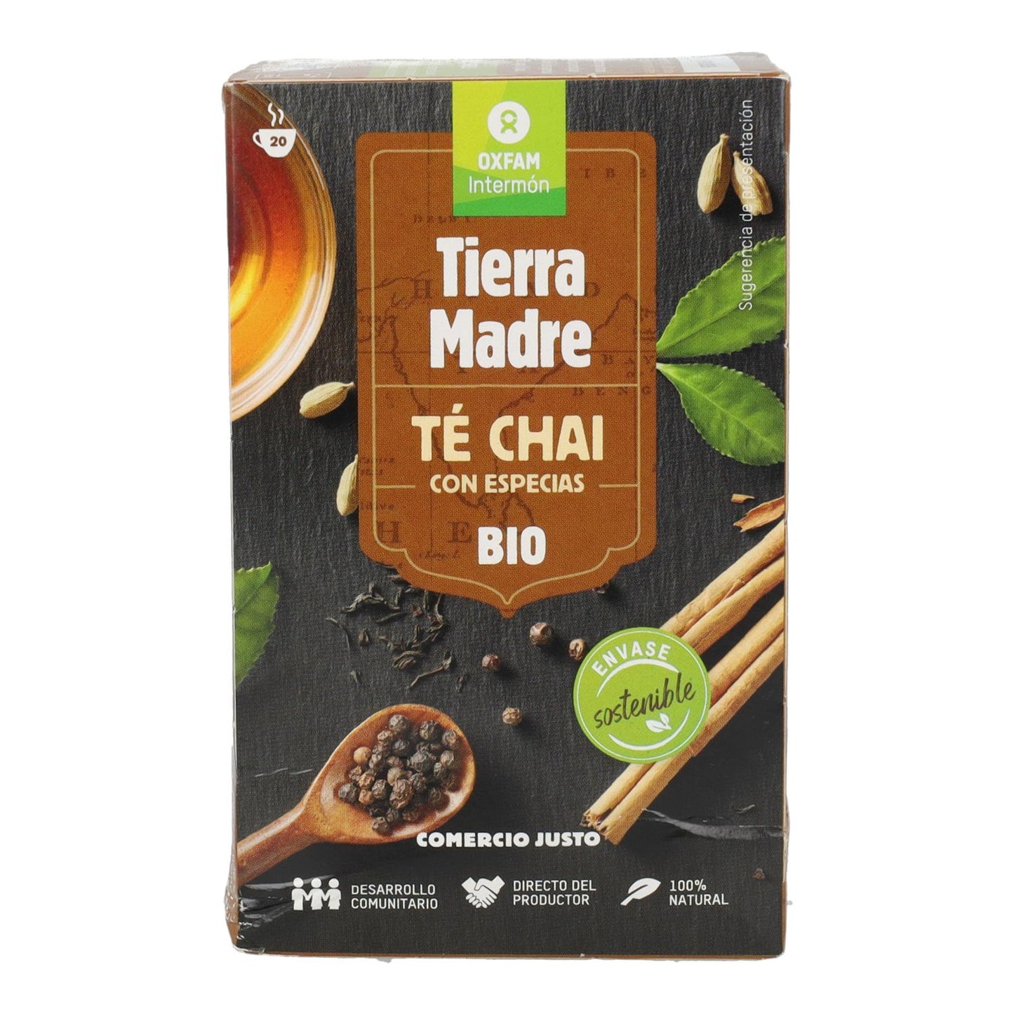 Chá Chai Biológico de Comércio Justo com Especiarias da Tierra Madre Oxfam Intermón 40 g