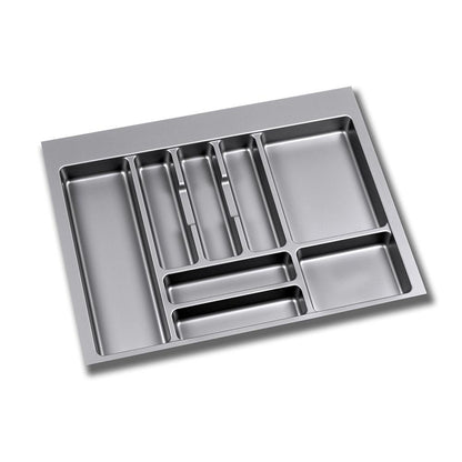 Emuca Porta-talheres para gaveta de cozinha, módulo 700 mm, Plástico, Cinza
