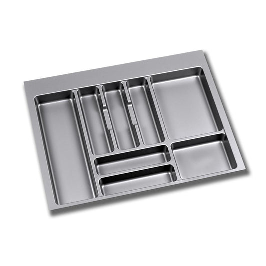 Emuca Porta-talheres para gaveta de cozinha, módulo 700 mm, Plástico, Cinza
