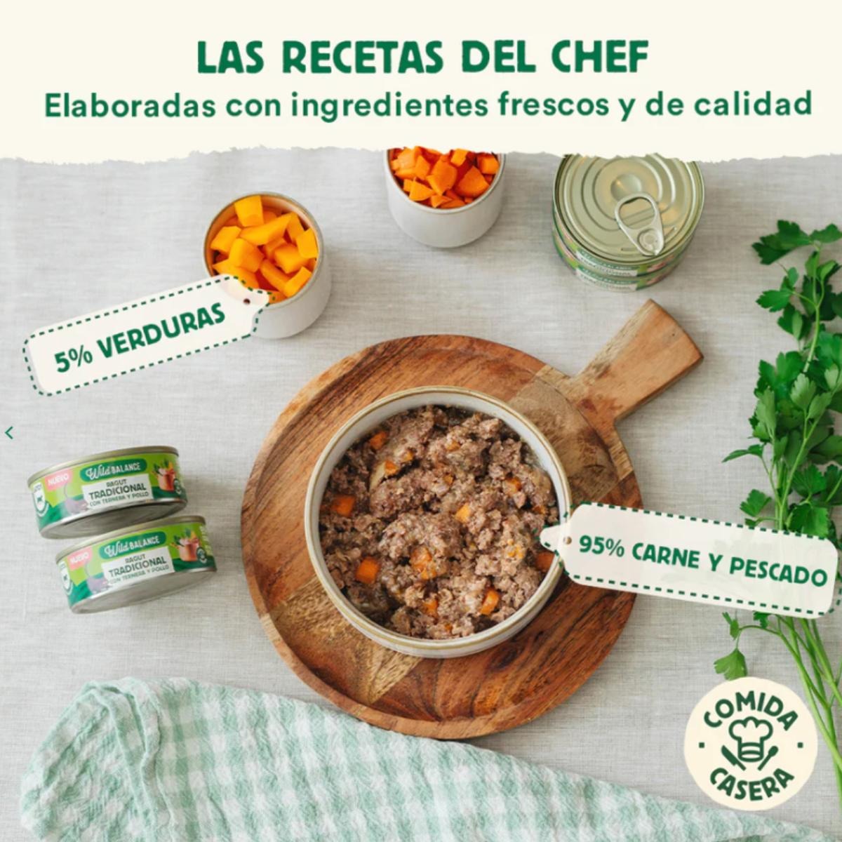 Ragu Tradicional de Carne e Frango Equilíbrio Selvagem para Gatos 6 x 80 g