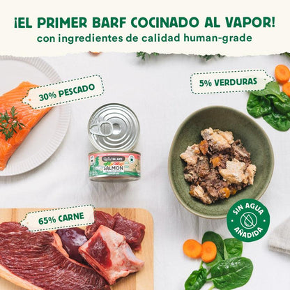 Wild Balance Salmão e Carne Barf Lata para Gatos 120g