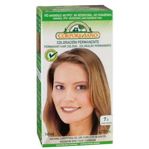 Corante permanente não. 7.3 loiro dourado Corpore Sano 140 ml