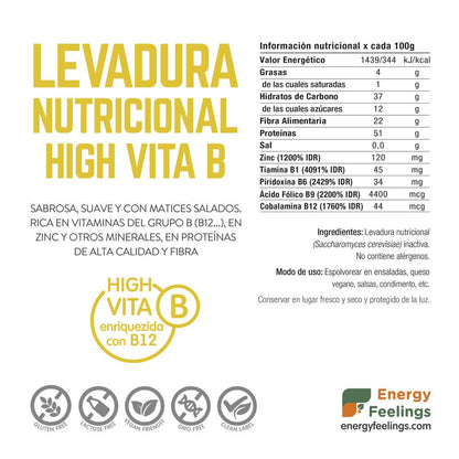 Levedura nutricional vitamina B12 flocos Energy Feelings 1 kg