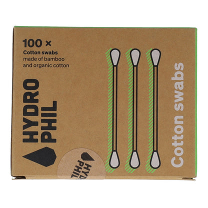 Cotonetes de bambu e algodão orgânicos Hydrophil, 100 unidades