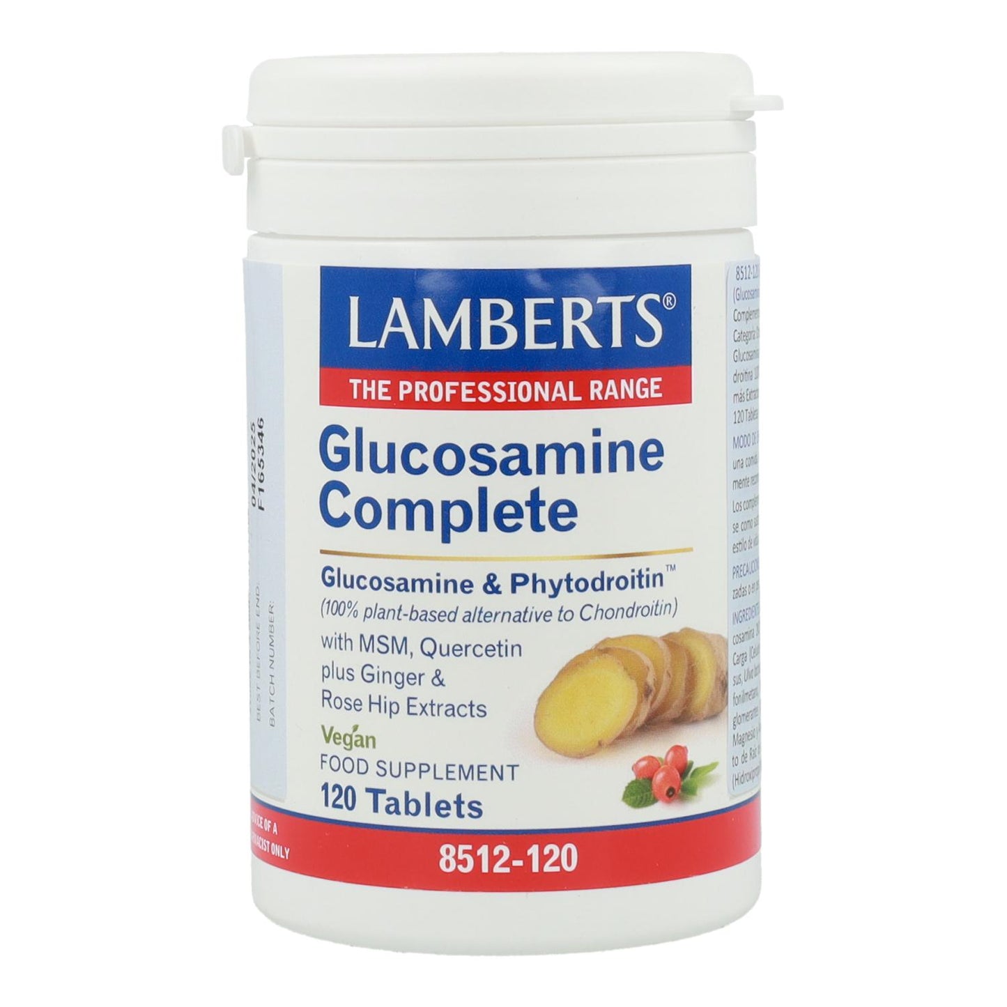 Glucosamina, Condroitina, MSM, Gengibre Lamberts, 120 comprimidos