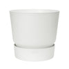 Vaso Elho Branco Greenville 18 cm com Pires Integrados