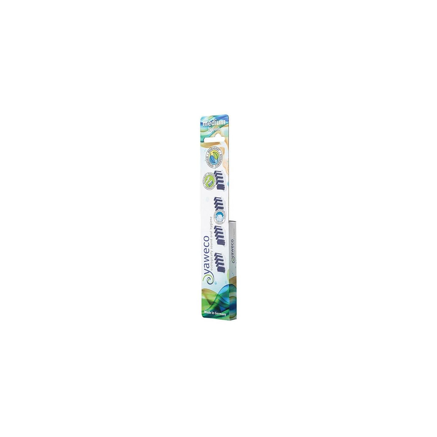 Cabeças de substituição para escovas de dentes Yaweko Nylon Medium, 4 unidades