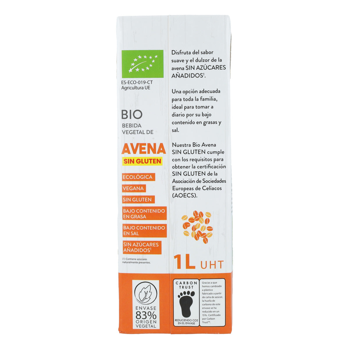 Bebida de Aveia Natural Sem Glúten Bio Sol 1 L