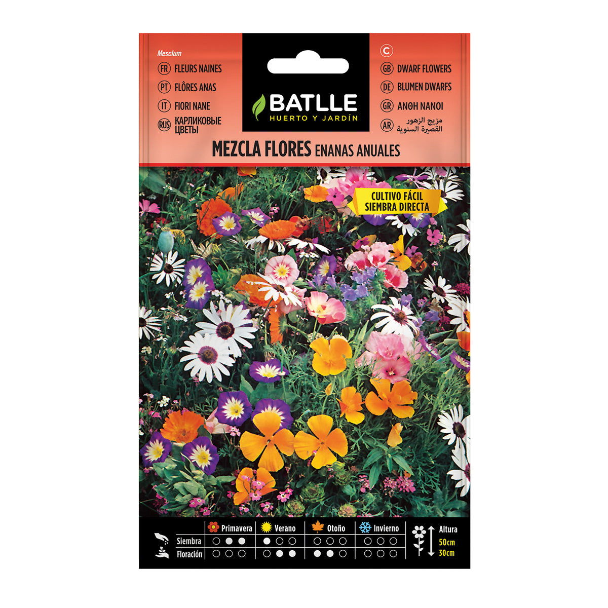 Sementes de mistura de flores anuais anãs Batlle