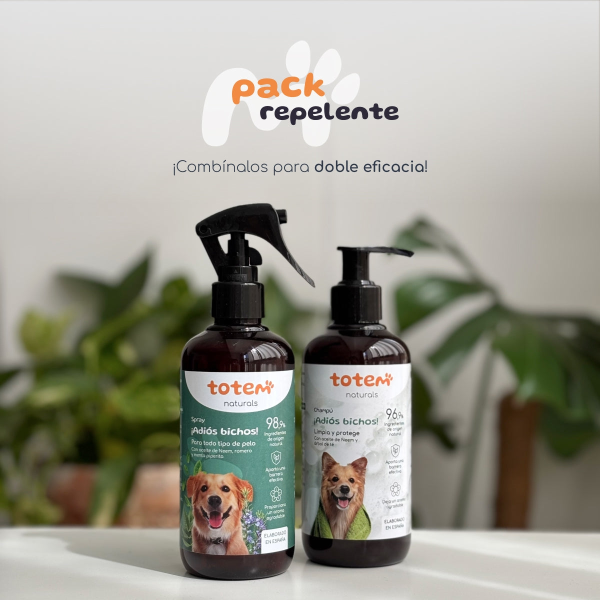 Champô repelente natural para cães Totem Naturals 250 ml