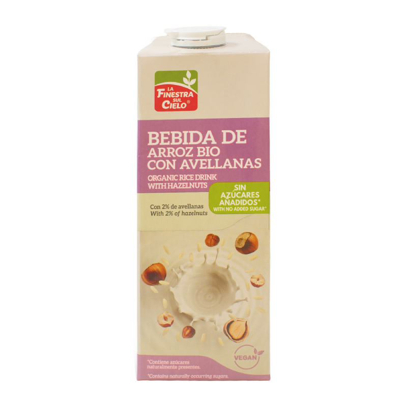 Bebida Biológica de Arroz com Avelã La Finestra Sul Cielo 1 L
