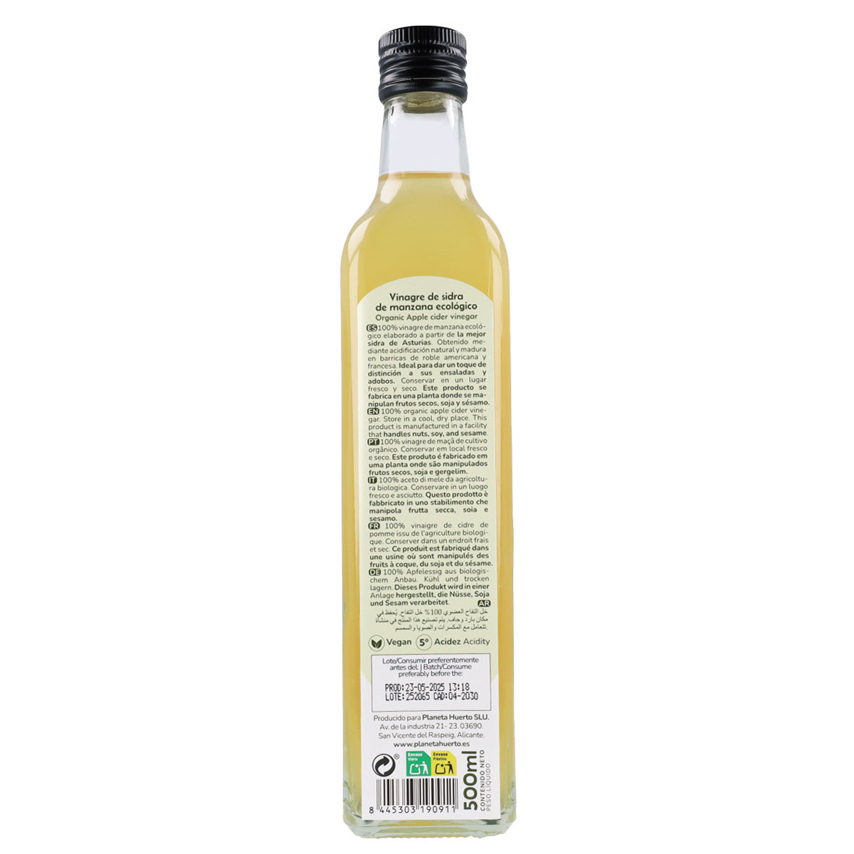 Vinagre de maçã não filtrado ECO Planeta Huerto 500 ml