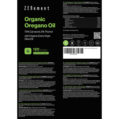 Óleo de orégãos, 150 mg Zenement 120 comprimidos 