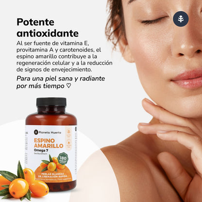 Ómega 7 Espinheiro Marítimo Planeta Huerto 180 Pérolas
